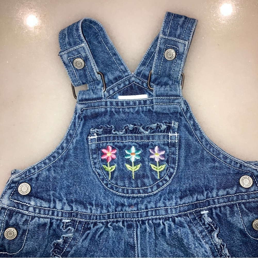 Vintage Carter’s Floral Ruffle Overalls - Picture 2 of 8